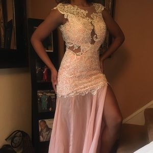 Low back Marc Duggal Pageant Gown with Train